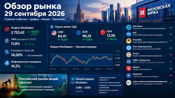 Обзор рынка — МосБиржа, ОФЗ, ставка 29.09.2026