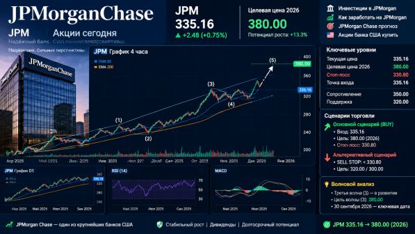 Акции JPMorgan — волновой анализ 30.09.2026