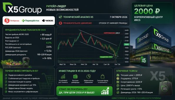 Акции X5 Group — технический анализ 07.10.2026 (ии)