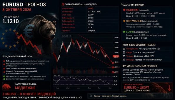 EURUSD фундаментальный анализ 8 октября 2026