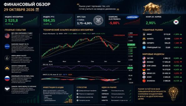 Обзор рынка 29.10.2026 МосБиржа ФРС Samsung