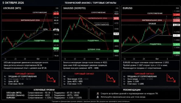 Нефть золото EURUSD — сигналы внутри дня 05.10.2026 (ии) НЕ ИИР